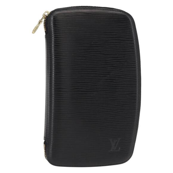 LOUIS VUITTON Epi Agenda Geod Travel Case Black M63872 LV Auth am9885